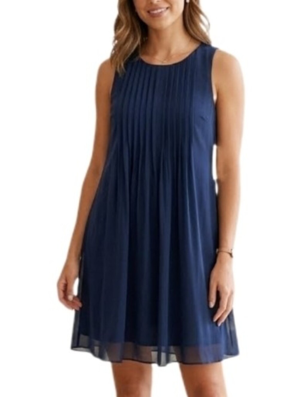 ZAC & RACHEL Dress Pleated Dress Navy Blue Size 4